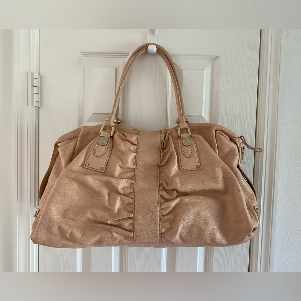 Large Victoria’s Secret weekend Leather Light Pink duffel bag